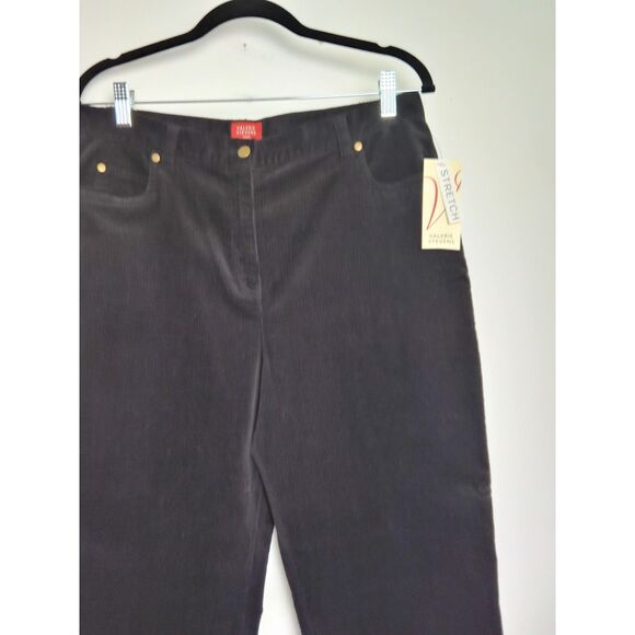 Valerie Stevens Petite Womens 12P Stretch Black Corduroy Pants NWT - Picture 5 of 13